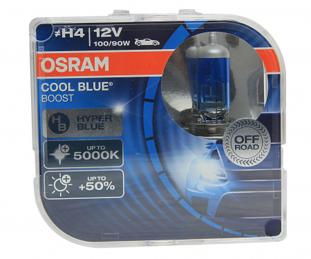 Автолампа H4 (100/90) P43t  COOL BLUE BOOST до 5500K (евробокс, 2шт) 12V OSRAM /1/10
