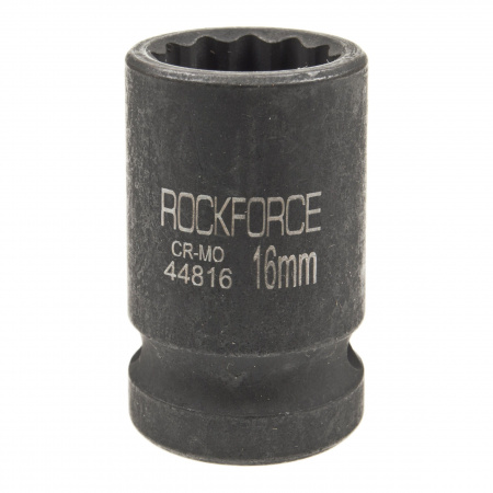 Головка торцевая 16мм 1/2" 12-гранная ударная L=58мм ROCKFORCE RF-44816 /1/360