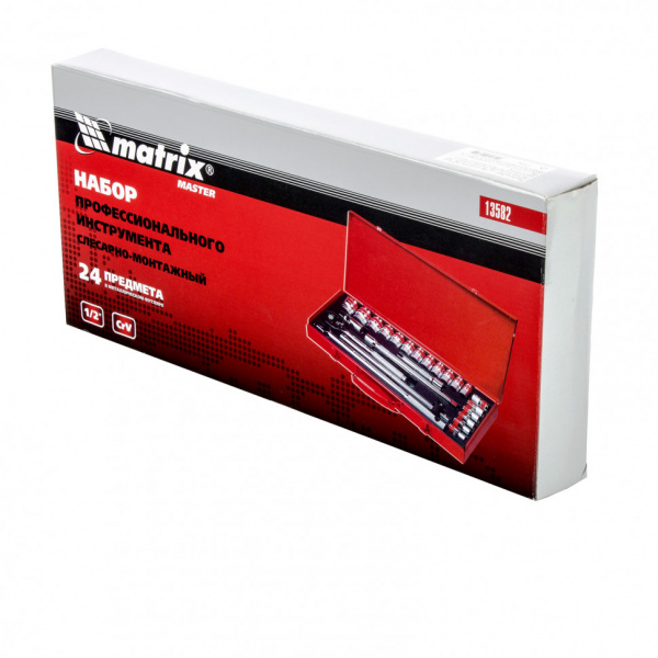 Набор торцевых головок с трещоткой 1/2", 24 предмета Matrix Набор торцевых головок с трещоткой 1/2", 24 предмета Matrix
