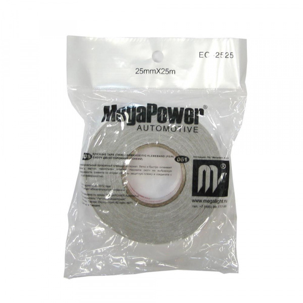 Скотч двухсторонний EC-2525 CLEAR 25мм х 25м (тонкий) MEGAPOWER /1/10/108 Скотч двухсторонний EC-2525 CLEAR 25мм х 25м (тонкий) MEGAPOWER /1/10/108