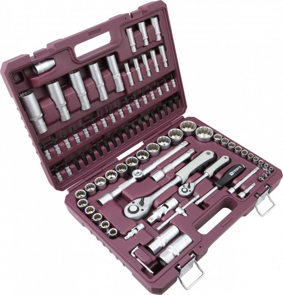 TS094/12 Набор инструмента универсальный 1/4", 1/2"DR с головками торцевыми 12-гранными, 94 предмета TS094/12 Набор инструмента универсальный 1/4", 1/2"DR с головками торцевыми 12-гранными, 94 предмета