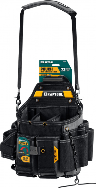 KRAFTOOL KPB-23 поясная сумка с быстросъёмным креплением FastClip, 290 х 310 мм (38766)