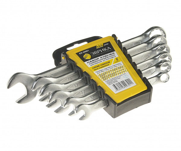 Набор ключей комбинированных (8,10,12,13,14,17мм) холдер 6 предметов CrV PRO ЭВРИКА 6/36 Набор ключей комбинированных (8,10,12,13,14,17мм) холдер 6 предметов CrV PRO ЭВРИКА 6/36