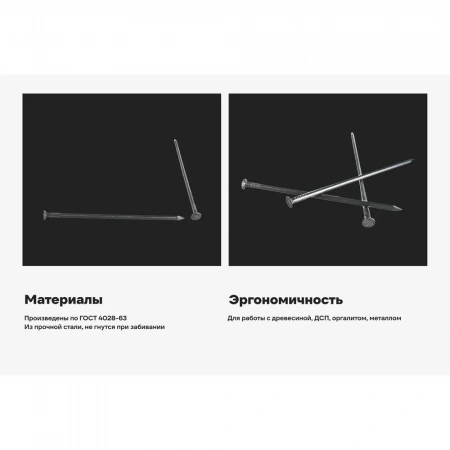 Строительные гвозди Gigant 5,0x150 мм, 1 кг (примерно 42 шт) G-323049
