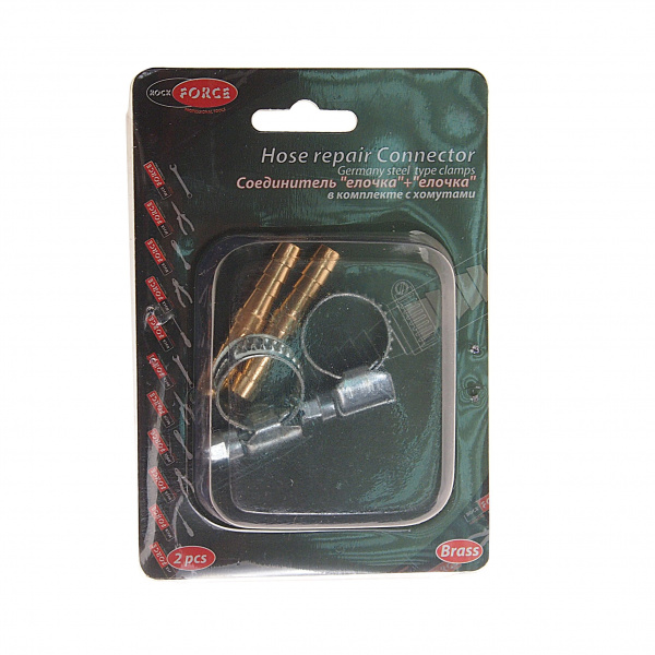 Соединитель RF-HRC04/04 "елочка"+"елочка" 6мм x 6мм (2 шт. + хомуты) в блистере ROCKFORCE /1