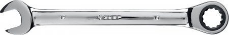 ЗУБР 19 мм, комбинированный трещоточный гаечный ключ, Профессионал (27074-19)