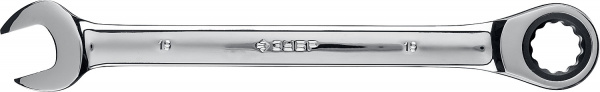 ЗУБР 19 мм, комбинированный трещоточный гаечный ключ, Профессионал (27074-19)