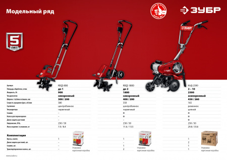 ЗУБР 2500 Вт, электрический культиватор (КАД-2500)