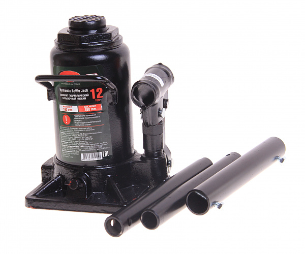 Домкрат гидравлический RF-T91207 бутылочный низкопрофильный 12т (выс.подъема 190-350мм) ROCKFORCE /1/4 Домкрат гидравлический RF-T91207 бутылочный низкопрофильный 12т (выс.подъема 190-350мм) ROCKFORCE /1/4
