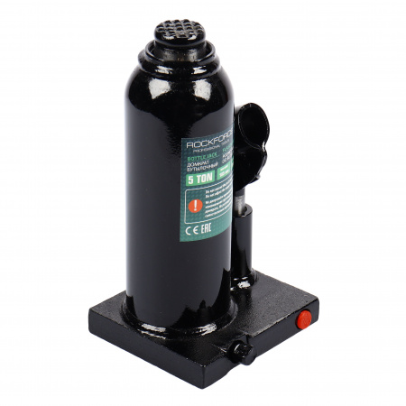 Домкрат гидравлический RF-T90504EURO бутылочный с клапаном 5т (выс.подъема 185-360мм) ROCKFORCE /1/4