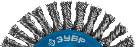 ЗУБР 100 мм, жгутированная стальная проволока 0.5 мм, щетка дисковая для УШМ, Профессионал (35192-100)