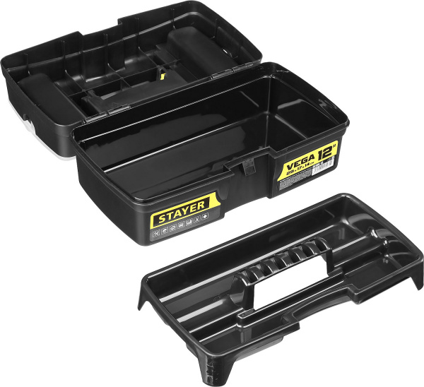 STAYER VEGA-12, 290 x 170 x 140 мм, (12″), Пластиковый ящик для инструментов (38105-13)