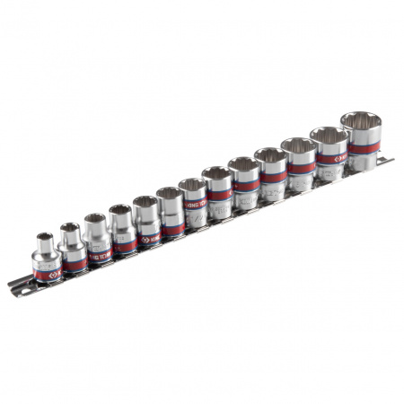 Набор торцевых головок 3/8", двенадцатигранные, 1/4"-13/16", 13 предметов KING TONY 3013SR