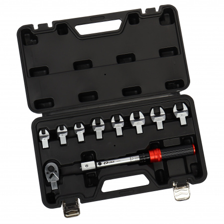 Ключ динамометрический 10пр., 9х12мм, 1/4" с набором рожков насадок (7,8,9,10,11,12,13,14мм.,5-25Nm) L-230мм, с быст фик в кейсе LG-S7910 LIGE/1/6 NEW