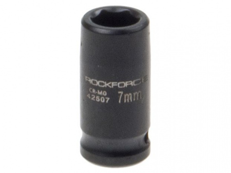 Головка торцевая  7мм 1/4" 6-гранная ударная L=35мм ROCKFORCE RF-42507 /1