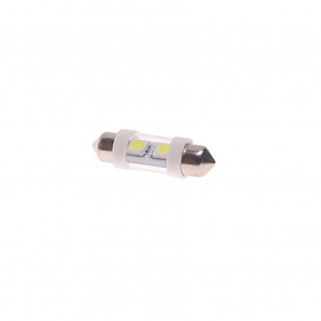 Автолампа C10W (SV8,5) 2 SMD 5050 WHITE 6000K 36мм 12V  MEGAPOWER 40лм   12V MEGAPOWER /10 /100