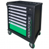 Тележка инструментальная RF-55299 7 секций с дополнительной боковой секцией, 600х790х970 (полки:65х500х395-6шт,200х500х395мм-1шт), (зеленая) ROCKFORCE