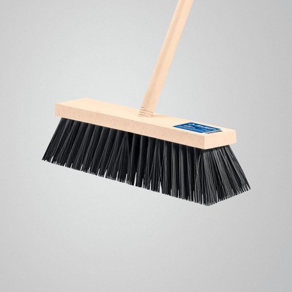 ЗУБР ДОКА буковая колодка 40см, шлифованный буковый черенок 140см (d25мм), щетина 85мм, 5-рядная, уличная щётка с черенком (39191-40)