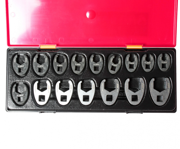 JTC Набор ключей разрезных 10-19мм 3/8" , 21-27мм 1/2" односторонних 16 предметов в кейсе JTC JTC Набор ключей разрезных 10-19мм 3/8" , 21-27мм 1/2" односторонних 16 предметов в кейсе JTC