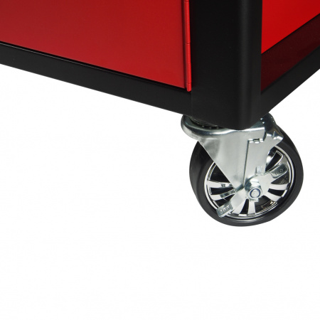 JTC Тележка инструментальная 7 секций красная с боковым ящиком JTC