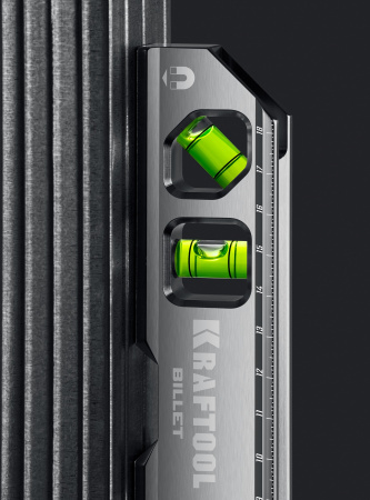 KRAFTOOL BILLET-20, 8 в 1, 200 мм, точность 0.3 мм/м, 4 глазка, брусковый магнитный уровень (34790)