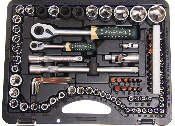 Набор торцевых головок и вставок RF-41082-5-PREMIUM: 1/2" & 1/4"DR 6-гранных 108пр.+ 6пр. ROCKFORCE /1/3 Набор торцевых головок и вставок RF-41082-5-PREMIUM: 1/2" & 1/4"DR 6-гранных 108пр.+ 6пр. ROCKFORCE /1/3