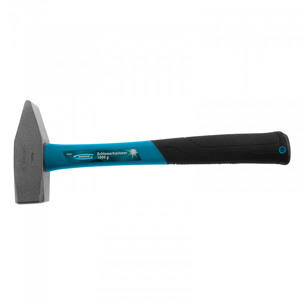 Молоток слесарный, 1000 г, квадратный боек, фибергласовая обрезиненная рукоятка Gross