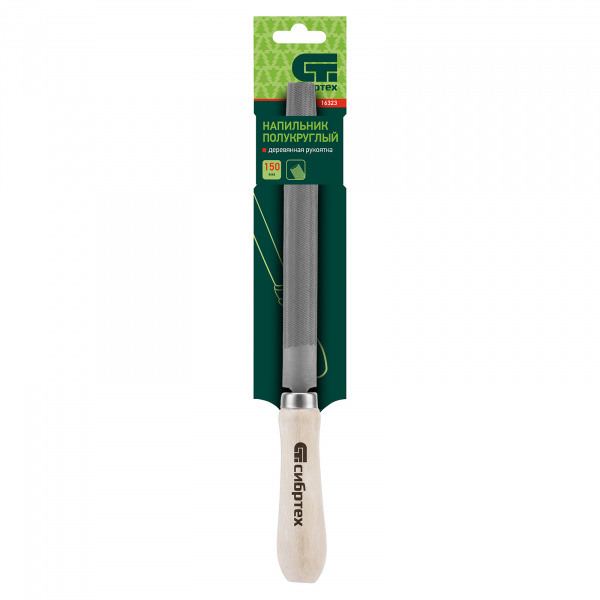 Напильник полукруглый, 150 мм, деревянная ручка Сибртех