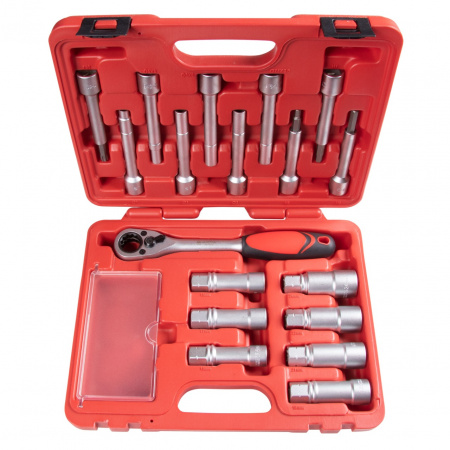 Набор торцевых головок и насадок для обслуживания амортизационных стоек, кейс, 18 предметов МАСТАК 100-10018C Набор торцевых головок и насадок для обслуживания амортизационных стоек, кейс, 18 предметов МАСТАК 100-10018C
