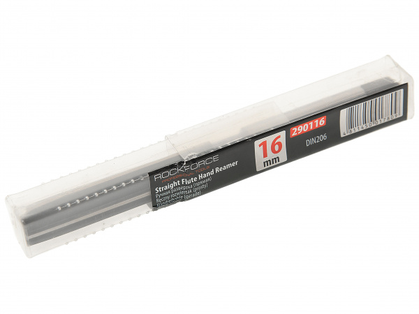 Развертка RF-290116 ручная (прямая) 16мм, в пластиковом футляре ROCKFORCE /1/100 Развертка RF-290116 ручная (прямая) 16мм, в пластиковом футляре ROCKFORCE /1/100