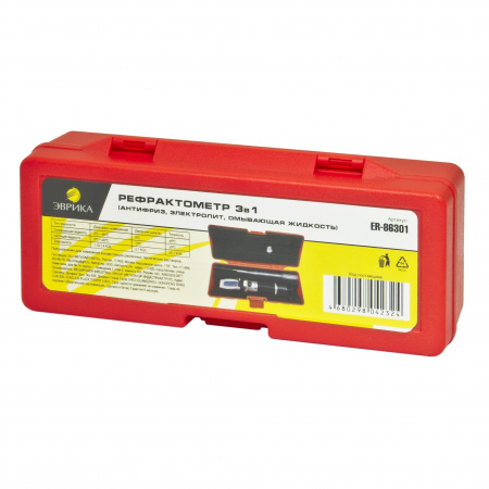 Рефрактометр ER-86301 3в1 (антифриз,электролит,омывающая жидкость) ЭВРИКА  /1/50