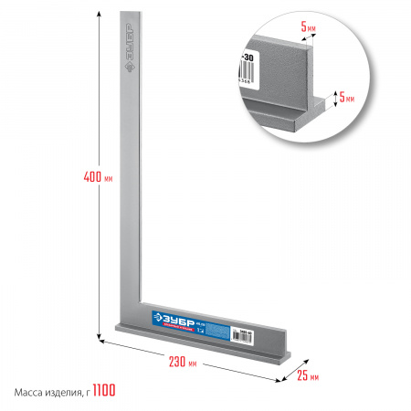 ЗУБР 400 х 230 мм, слесарный угольник, Профессионал (3465-40)