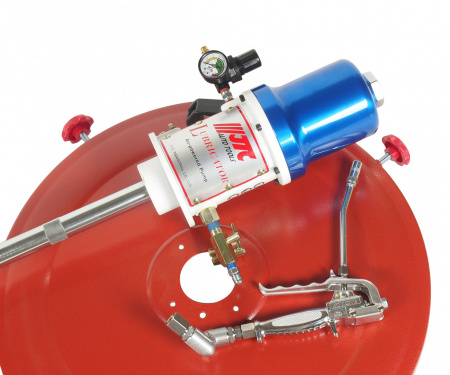 JTC Нагнетатель смазки (солидолонагнетатель) пневматический 200л, 30г/ход, шланг 6м JTC