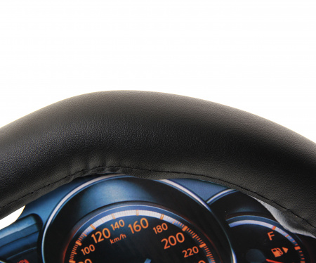 Оплетка руля MIS-2014LT06E (M) черная, со скошенным низом MISTAR /1/25