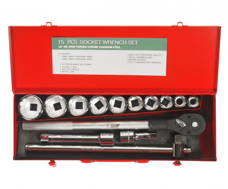 JTC Набор головок торцевых 3/4" 12-ти гранных 22-50мм 14 предметов в кейсе JTC JTC Набор головок торцевых 3/4" 12-ти гранных 22-50мм 14 предметов в кейсе JTC