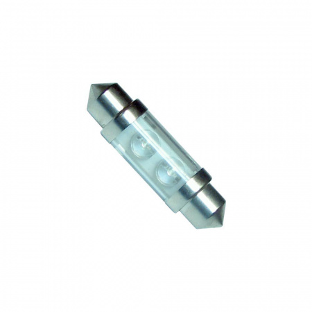 Автолампа C5W (SV8.5/8) 36мм 2 LED GREEN 6лм 12V MEGAPOWER /100/1000