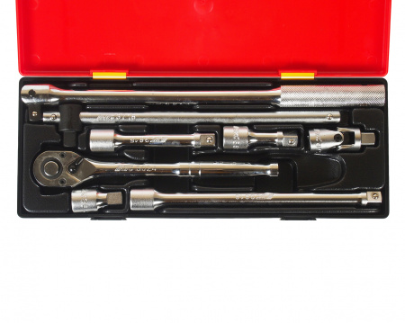 JTC Набор инструментов 8 предметов слесарно-монтажный (ключ трещот. 1/2" 36 зуб.,ворот.,удлинит.) JTC JTC Набор инструментов 8 предметов слесарно-монтажный (ключ трещот. 1/2" 36 зуб.,ворот.,удлинит.) JTC