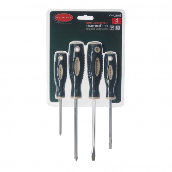 Набор отверток магнитных "Profi"4пр.(SL:5.5х100,6.5х125мм; PH:1х75,2х125мм)в блистере ROCKFORCE /1 Набор отверток магнитных "Profi"4пр.(SL:5.5х100,6.5х125мм; PH:1х75,2х125мм)в блистере ROCKFORCE /1