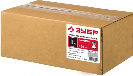 ЗУБР СВП, 1,0 мм, зажим, 500 шт, система выравнивания плитки (33861-500)