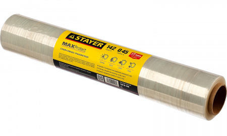 STAYER MaxProtect, 142 м х 450 мм, 17 мкм, УФ стойкая, ручная, упаковочная стрейч-пленка (12610-450)