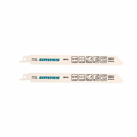 Полотна по металлу для сабельной пилы 4402 - S1122EF, 180 x 1.4 мм, 2 шт. Gross
