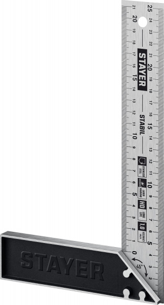 STAYER 250 мм, столярный угольник, Professional (3431-25)