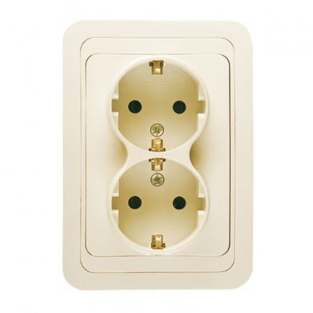 Розетка с/у Mimoza 25082, 2 гнезда, c/з, 16А, 230В, IP20