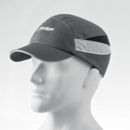 ЗУБР БИНОМ, серая, ударопрочный корпус, укороченный козырёк 55мм, размер от 54 до 59см, защитная каскетка, Профессионал (11097)