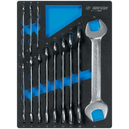 Набор рожковых ключей, ложемент, 12 предметов KING TONY 9-1112MRV Набор рожковых ключей, ложемент, 12 предметов KING TONY 9-1112MRV