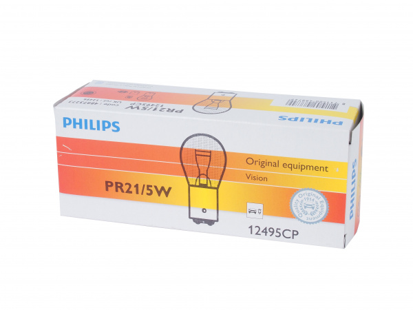 Автолампа PR21/5W (BAY15d)+30% PREMIUM RED 12V PHILIPS /10/200