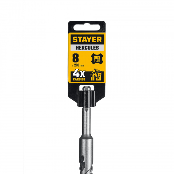 STAYER HERCULES-4Х 8x210 мм, SDS-plus бур (29290-210-08) STAYER HERCULES-4Х 8x210 мм, SDS-plus бур (29290-210-08)