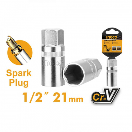 Головка свечная 1/2" 21 мм INGCO HSPS12211 INDUSTRIAL