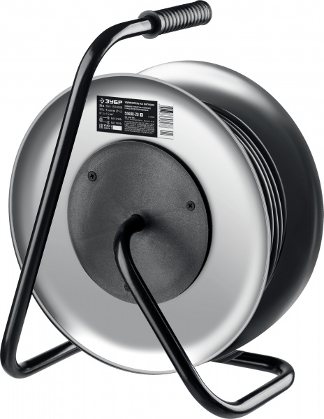 ЗУБР КГ-315, КГ, 3 x 1.5 мм2, 20 м, 3700 Вт, IP44, силовой удлинитель на стальной катушке, Профессионал (55080-20)