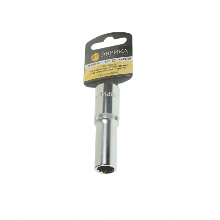 Головка торцевая 12мм 1/2" 12-гранная глубокая L=80мм (с держателем) ЭВРИКА ER-91505-12H /1/15 Головка торцевая 12мм 1/2" 12-гранная глубокая L=80мм (с держателем) ЭВРИКА ER-91505-12H /1/15